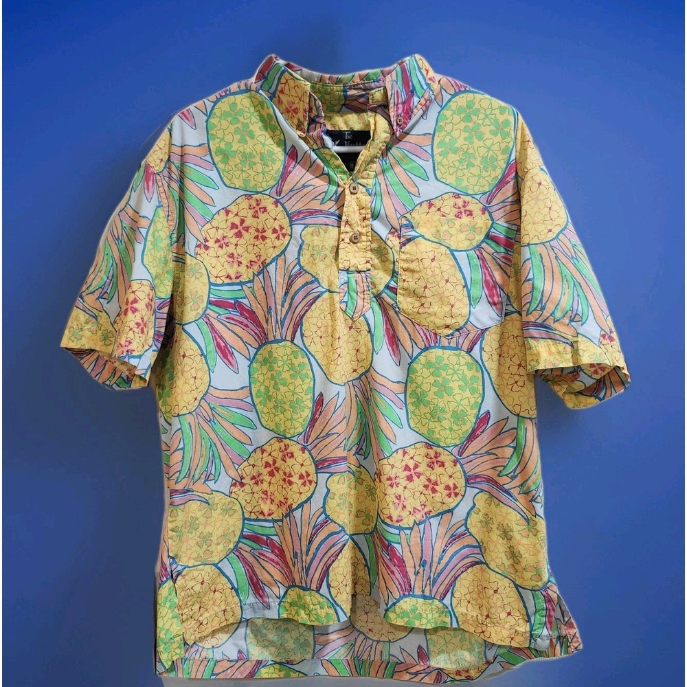 The Nutter Mens M‎ Pineapple Hawaiian Shirt Tropical Cotton Made USA Camp Shirt